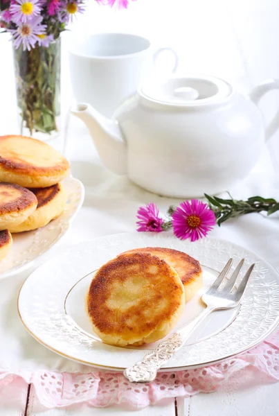 Fried ricotta cheese cakes — Stock Photo, Image