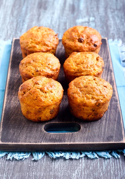 Fruit and nut, carrot muffins Stock Picture