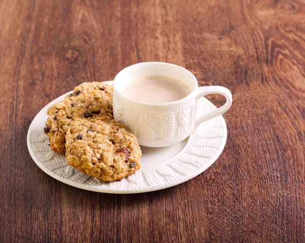 Havre, russin och choklad chip cookies — Stockfoto