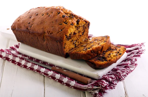 Cioccolato e noci torta di zucca — Foto Stock