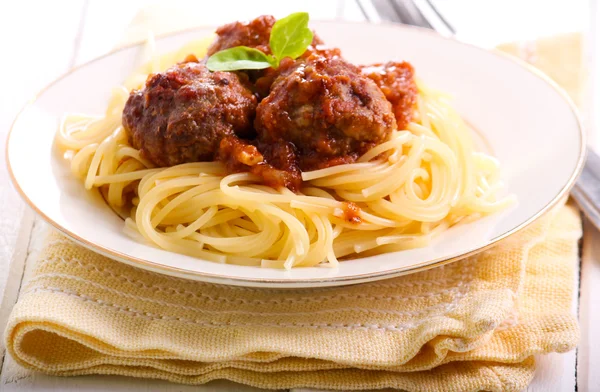 Spaghetti i klopsiki — Zdjęcie stockowe