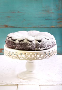 Çikolata pasta krema şeker ile kaplı halka 