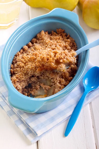 Pear crumble cake — Stock Photo, Image