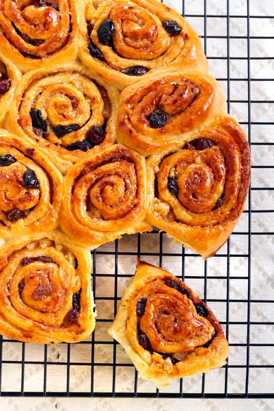 Rotoli di uva passa e cannella — Foto Stock