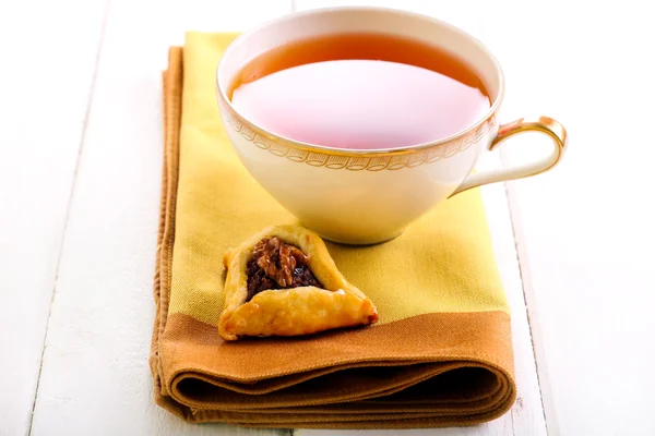 Walnut and fruit filling pastry triangle — Stock Photo, Image