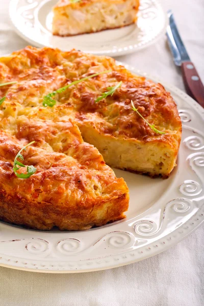 Filete de pollo, coliflor y quiche de queso — Foto de Stock