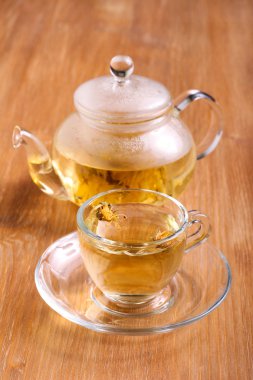 Cam bardak bitkisel çay 