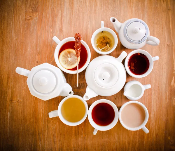Tipo de chá nas xícaras — Fotografia de Stock