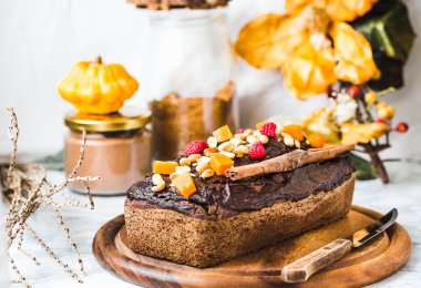 kabak ve buzlanma, vegan kek, Sonbahar ile çikolatalı kek