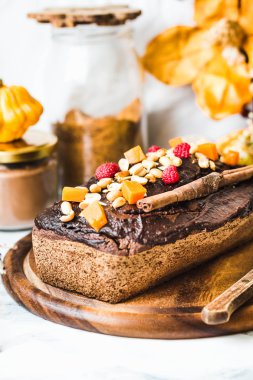 kabak ve buzlanma, vegan kek, Sonbahar ile çikolatalı kek