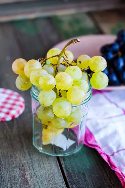 Galho de uvas verdes em um copo — Fotografia de Stock