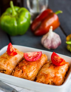 et ve domates, Rus yemekleri ile haşlanmış lahana dolması