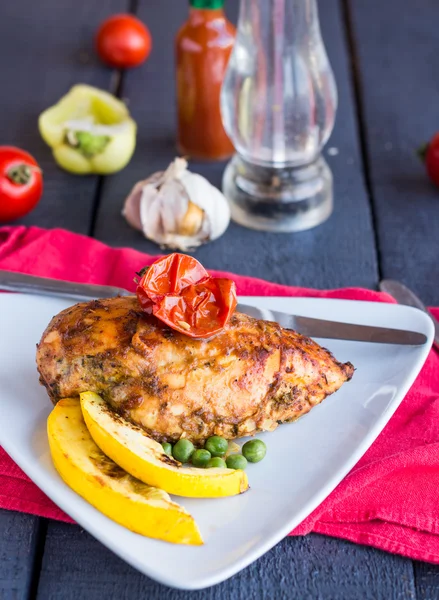 Chicken fillet baked in spices and tomato sauce — Stock Photo, Image