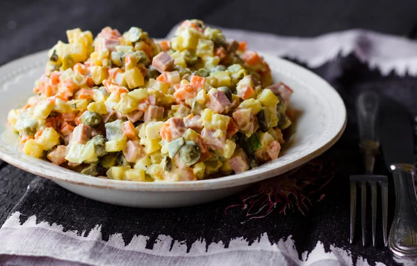 Olivier salad, Christmas food — Stock Photo, Image