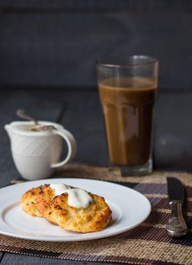 Cheesecakes ekşi krema ile pişmiş, Odaya Servis Kahvaltı