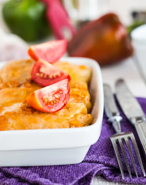 Gefüllte Kohlrouladen mit Hackfleisch und Reis — Stockfoto