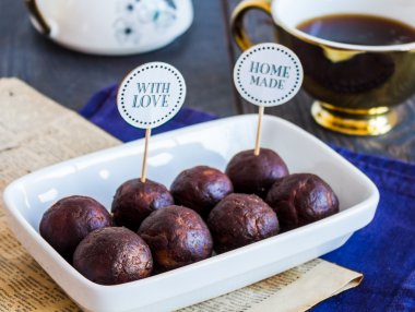 tatlı çikolata truffles, el yapımı, tatlı