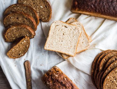 pişmiş ekmeği, çavdar ekmeği, Kepekli tahıl, rus dilimleri ürün yelpazesine