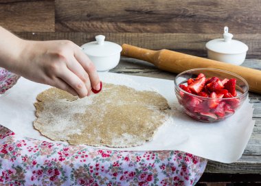 süreçleri çavdar taze çilek ile sağlıklı d bisküvi yemek