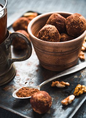 El yapımı çikolata, tatlı tatlı, seçici odak