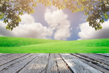 Landscap gökyüzü ve çim üzerinde arka plan rötuş