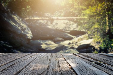 Güzel landscap orman ve şelale renk filtreleri