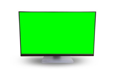 Bilgisayar greensceen whitebackground üzerinde 