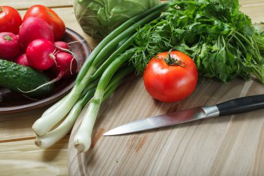 Vejetaryen yiyecekler. Taze yeşil sebze