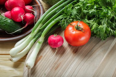 Vejetaryen yiyecekler. Taze yeşil sebze