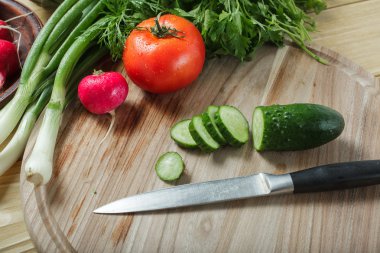 Vejetaryen yiyecekler. Taze yeşil sebze