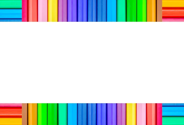 Frame multi colorful from color pencils — Stock Photo, Image