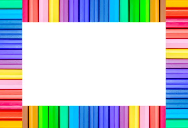 Frame multi colorful from color pencils — Stock Photo, Image