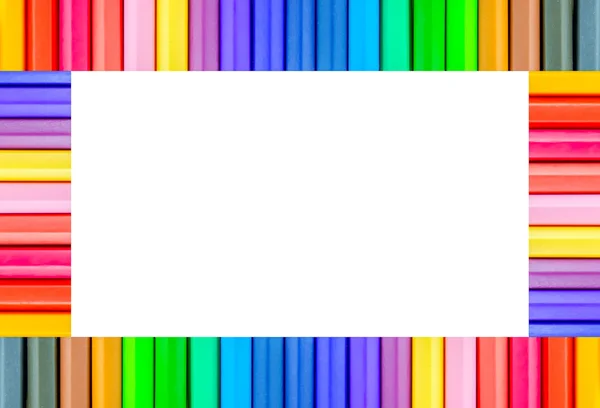 Πλαίσιο πολλαπλών πολύχρωμο από μολύβια χρώματος Εικόνα Αρχείου