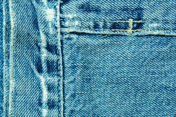 Niebieski Dżins z szew — Zdjęcie stockowe