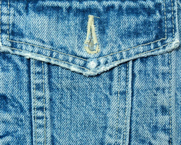 Синя джинсова тканина зі швом — стокове фото