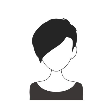 Siyah ve beyaz kadın avatar nr. 15