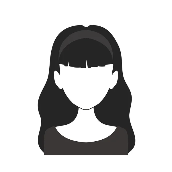 Zwart-wit vrouw avatar nr. 4 — Stockvector