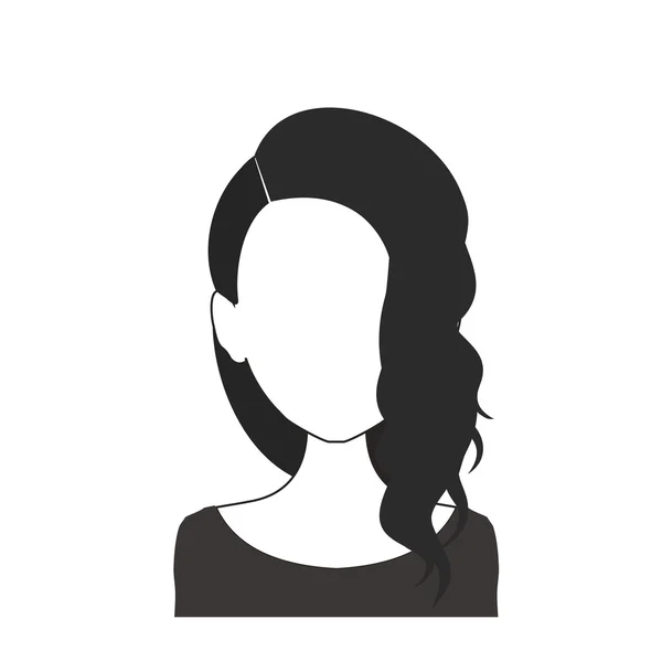 Zwart-wit vrouw avatar nr. 2 — Stockvector