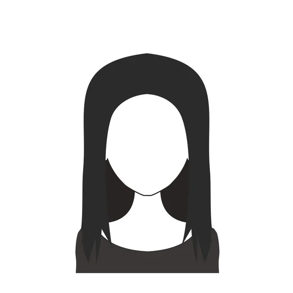 Zwart-wit vrouw avatar nr. 40 — Stockvector