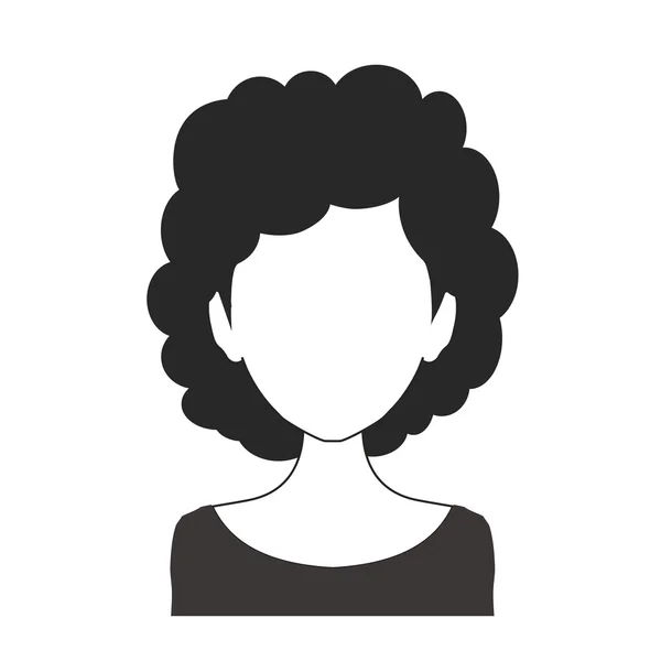 Zwart-wit vrouw avatar nr. 55 — Stockvector