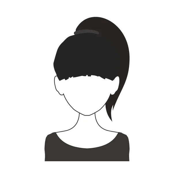 Femme noire et blanche avatar nr. 99 — Image vectorielle
