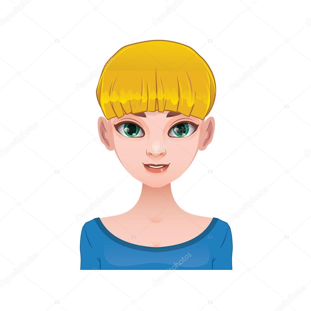 Short Blonde Bangs Blonde Woman With Short Hair And Bangs