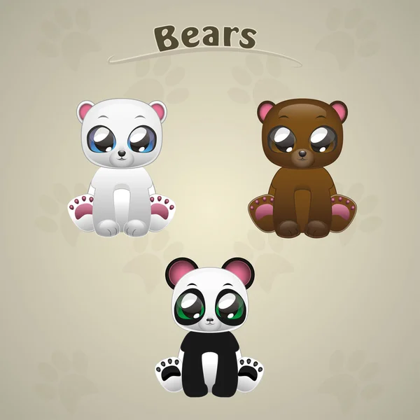 Cute Bears collection — Stock Vector