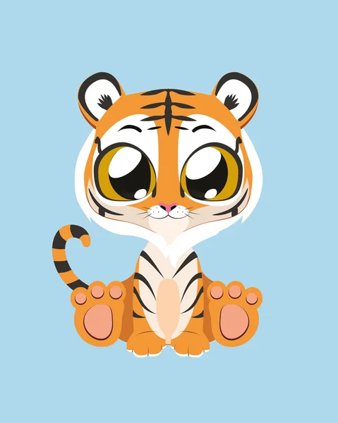 Tigre mignon — Image vectorielle