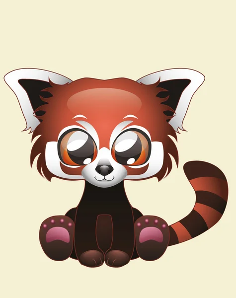 Mignon panda rouge — Image vectorielle