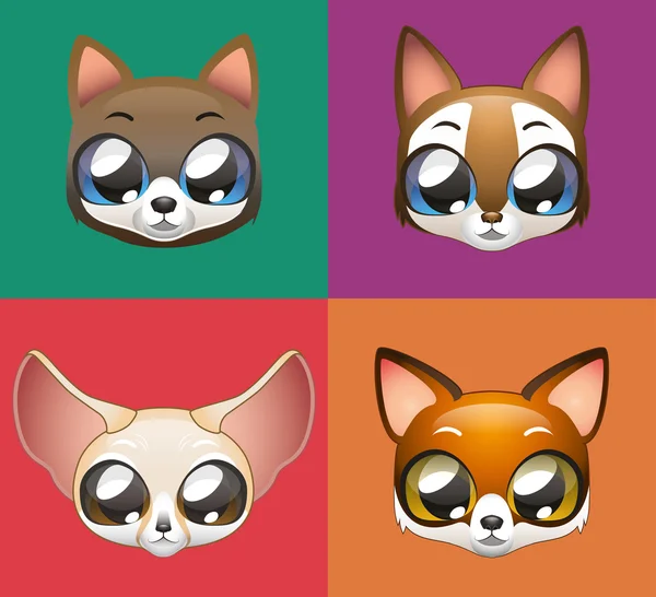 Cabezas caninas icono pack — Vector de stock