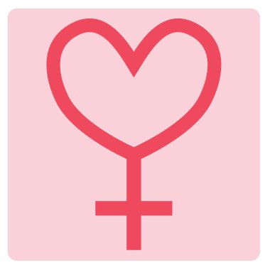 kalp şeklinde kadın sembolü