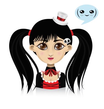Cute girl expression clipart