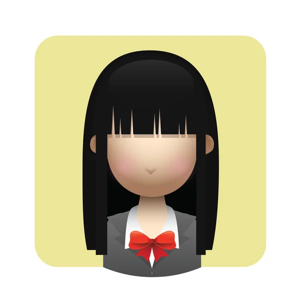 Brunette meisje avatar — Stockvector