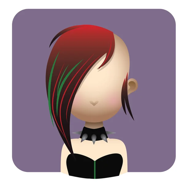 Punk girl avatar — Stock Vector